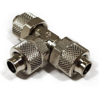 Фитинг тройник с накидной гайкой 10/8 мм Camozzi 1540 10/8