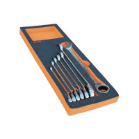 Набор комбинированных ключей CUSTOR с трещоткой и реверсом, 7 предметов, в ложементе VCS1/4 PRO-6