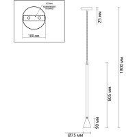 Подвесной светильник ODEON LIGHT, металл GU10 LED 7W PIPA 3884/1B
