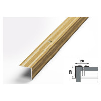 Порог угловой алюминиевый (20х20 мм; 0.9 м; декоративный; дуб универсал) Лука 00000001442