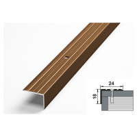 Порог угловой алюминиевый (24х18 мм; 0.9 м; декоративный; дуб темный) Лука 00000001506