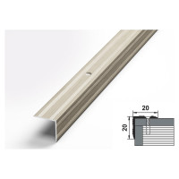 Порог угловой алюминиевый (20х20 мм; 0.9 м; декоративный; клен беленый) Лука 00000001951