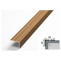 Порог угловой алюминиевый (24х18 мм; 0.9 м; декоративный; орех) Лука 00000002411