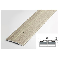 Порог прямой алюминиевый (60 мм; 0.9 м; декоративный; дуб беленый) Лука 00000001575