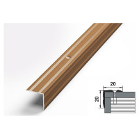 Порог угловой алюминиевый (20х20 мм; 0.9 м; декоративный; бук) Лука 00000001443