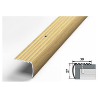 Порог угловой алюминиевый (30х27 мм; 0.9 м; декоративный; дуб универсал) Лука 00000001451