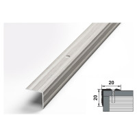 Порог угловой алюминиевый (20х20 мм; 0.9 м; декоративный; дуб арктик) Лука УТ000001649