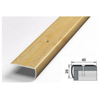 Порог угловой алюминиевый (40х20 мм; 0.9 м; декоративный; сосна) Лука УТ000000661