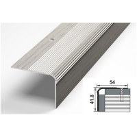 Порог угловой алюминиевый (54х41.8 мм; 0.9 м; декоративный; дуб арктик) Лука УТ000005151