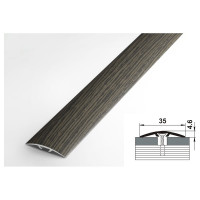 Порог прямой скрытый алюминиевый (35 мм; 0.9 м; декоративный; дуб мореный) Лука УТ000026129