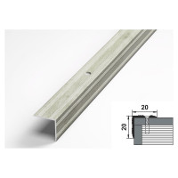 Порог угловой алюминиевый (20х20 мм; 0.9 м; декоративный; дуб выбеленный) Лука УТ000026245