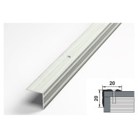 Порог угловой алюминиевый (20х20 мм; 0.9 м; декоративный; береза) Лука УТ000026246