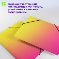 Папка на резинке BERLINGO Radiance А4, 600 мкм, желтый/розовый градиент, с рисунком FB4_A4001