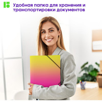 Папка на резинке BERLINGO Radiance А4, 600 мкм, желтый/розовый градиент, с рисунком FB4_A4001