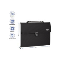 Папка-портфель BERLINGO Standard 13 отделений, A4, 330х240х40 мм, 1000 мкм, черная MF2305