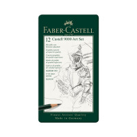 Набор чернографитных карандашей Faber-Castell Castell 9000 Art Set 12 шт, 2H-8B, заточенный, металлический корпус 119065