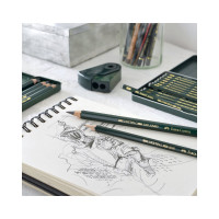 Набор чернографитных карандашей Faber-Castell Castell 9000 Art Set 12 шт, 2H-8B, заточенный, металлический корпус 119065