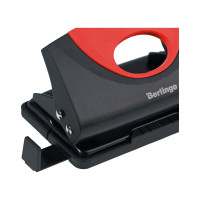 Дырокол BERLINGO Office Soft 10 листов, пластиковый, красный, с линейкой DDp_10163