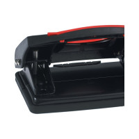Дырокол BERLINGO Office Soft 10 листов, пластиковый, красный, с линейкой DDp_10163