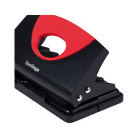 Дырокол BERLINGO Office Soft 10 листов, пластиковый, красный, с линейкой DDp_10163