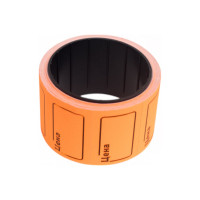 Самоклеящиеся ценники Calligrata набор из 7 роликов, в 1ролике 120шт, 20х30мм оранжевые 651571