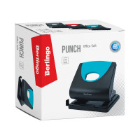 Дырокол BERLINGO Office Soft 30 листов, пластиковый, ассорти, с линейкой DDp_30168