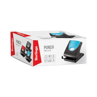 Дырокол BERLINGO Office Soft 40 листов, пластиковый, с фиксатом, ассорти, с линейкой DDp_40168