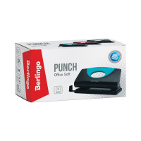 Дырокол BERLINGO Office Soft 10 листов, пластиковый, синий, с линейкой DDp_10162