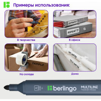 Набор перманентных маркеров Berlingo MultiLine PE320 4цв., пулевидный, трехгранный, 3мм BMc_17409