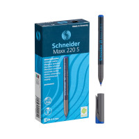 Маркер перманентный Schneider "Maxx 220 S" синий, игольчатый, 0,4мм 10 шт. 112403
