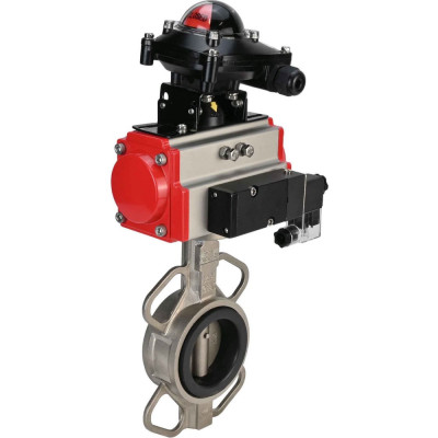 Затвор DN.ru 316L-316L-EPDM Ду65 Ру16 с пневмоприводом, пневмораспределителем, БКВ D050-00122