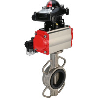 Затвор DN.ru 316L-316L-EPDM Ду250 Ру16 с пневмоприводом, пневмораспределителем, БКВ D050-00106