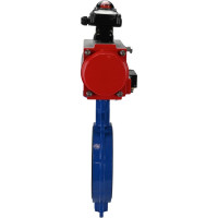 Затвор DN.ru GGG50-GGG40-EPDM Ду150 Ру16 с пневмоприводом, пневмораспределителем, БКВ D050-00215