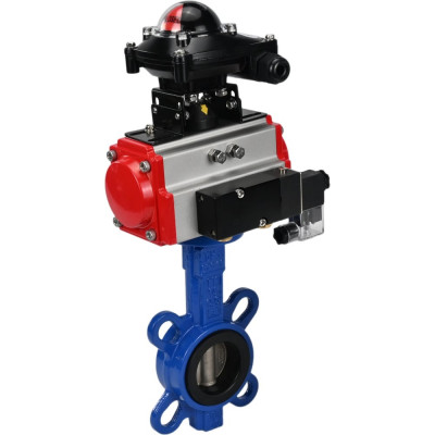 Затвор DN.ru GGG50-GGG40-EPDM Ду65 Ру16 с пневмоприводом, пневмораспределителем, БКВ D050-00239