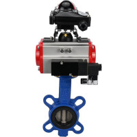 Затвор DN.ru GGG50-GGG40-EPDM Ду65 Ру16 с пневмоприводом, пневмораспределителем, БКВ D050-00239