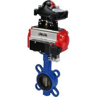 Затвор DN.ru GGG50-GGG40-EPDM Ду65 Ру16 с пневмоприводом, пневмораспределителем, БКВ D050-00239