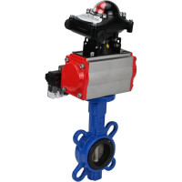 Затвор DN.ru GGG50-GGG40-EPDM Ду65 Ру16 с пневмоприводом, пневмораспределителем, БКВ D050-00239