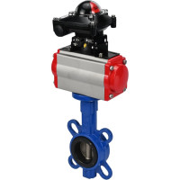 Затвор DN.ru GGG50-GGG40-EPDM Ду65 Ру16 с пневмоприводом, пневмораспределителем, БКВ D050-00239