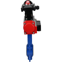 Затвор DN.ru GGG50-GGG40-EPDM Ду65 Ру16 с пневмоприводом, пневмораспределителем, БКВ D050-00239