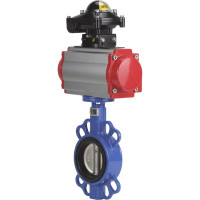 Затвор DN.ru WCB-316L-EPDM Ду200 Ру16 с пневмоприводом, пневмораспределителем, БКВ D050-00260