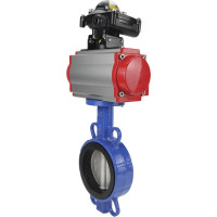 Затвор DN.ru WCB-316L-EPDM Ду40 Ру16 с пневмоприводом, пневмораспределителем, БКВ D050-00274