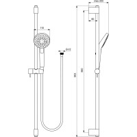 Душевой гарнитур со штангой Ideal Standard B2237AA IDEALRAIN EVO ROUND L3 00044212