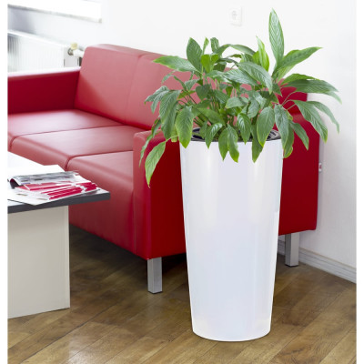 Кашпо круглое с вкладышем IDEA ПИЛАР 390х750 мм 23/69 л Белый М 3088