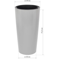 Кашпо круглое с вкладышем IDEA ПИЛАР 390х750 мм 23/69 л Белый М 3088