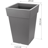 Кашпо IDEA ТУБУС 200х200 мм, 4.5 л Графитовый М 3177