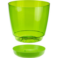 Кашпо с поддоном IDEA ОРХИДЕЯ 140 мм, 1.5 л Зеленый прозрачный М 3050