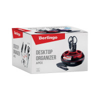 Настольный органайзер BERLINGO Apex 9 предметов, вращающийся, черный/фиолетовый MOn_09112