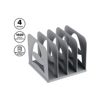 Вертикальный лоток-сортер Стамм сборный, 4 отделения, серый СО01