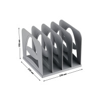 Вертикальный лоток-сортер Стамм сборный, 4 отделения, серый СО01