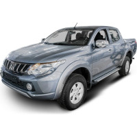 Пороги на автомобиль Rival Bmw-Style круг для Mitsubishi L200 IV 2006-2019-2018-н.в., 193 см, 2 шт., алюминий D193AL.4003.1